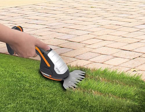 WORX Cordless Grass Shear & Shrub Trimmer, 20V 4" + 8" Bush Trimmer, WG801 | 8"& 4" blades interchangeable blades for grass and shrub trimming;2.0A battery battery & charger included; PowerShare. - style: 8" 20V Shrubber Trimmer w/(1)2.0Ah Battery