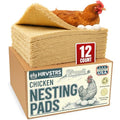 Chicken Nesting Pads for Chicken Coop Accessories - 12 Pack - USA Aspen - Professional Grade Excelsior Bedding - Easy Clean Up - Absorbs Moisture 100% Natural, Liners for Laying Hens - Fits 12x12 Box