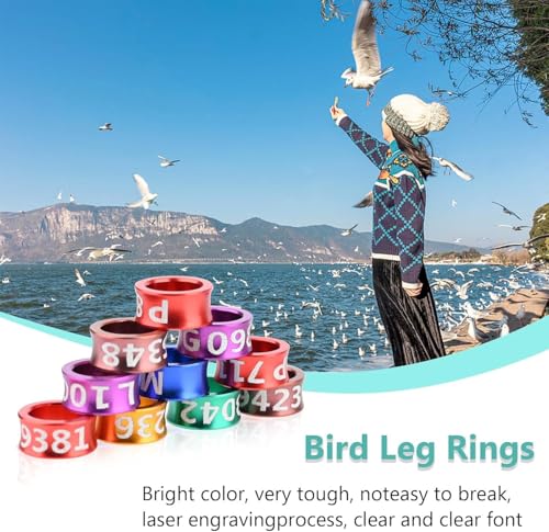 Bird Ring Leg Bands Identify Band Aluminum Alloy Closed Bird Ring for Hibiscus Birds,Parrots,Peonies,etc.Mixed Colors 50 Per Pack(ID6.0MM) - size: ID6.0MM