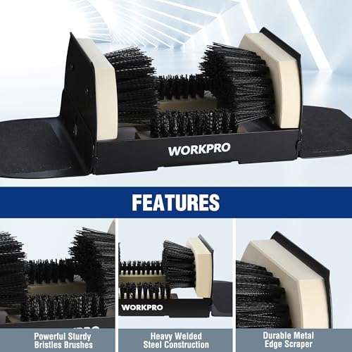 WORKPRO 2 Pack Extra Wide Boot Cleaner, Shoe Brush Scraper Scrubber Outdoor | Heavy Duty Boot Brush, Length 19'' (48.5 cm), All Weather fits for Farm, Porch, Indoors & Outdoors - style: extra wide-2 pack