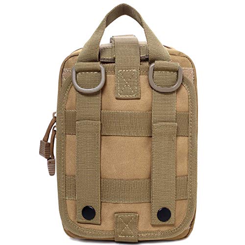 Molle Pouch, Sturdy 600D Nylon Tactical Medical Pouch,Rip-Away EMT First Aid Pouch (Bag Only) - color: tan