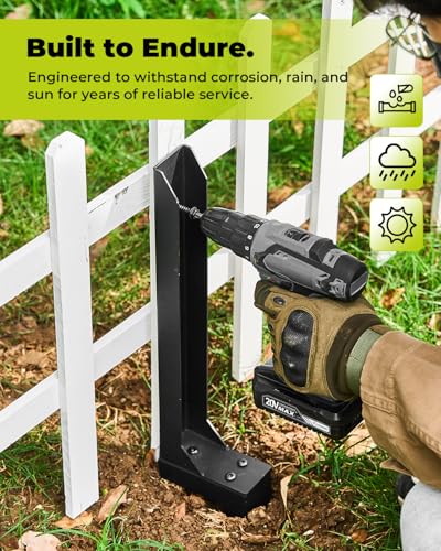 SakerNeo 32" Heavy Duty Steel Fence Post Repair Kit for Leaning Broken Post | Fence Post stabilizer Includes Screws & Tool, Post Anchor Stabilizer, 2 pcs, Easy Installation, Rust-Resistant Coating - style: 2 pcs