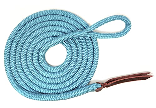 Double Braid Lead Rope with Eye Splice Loop, 12-14FT Lengths (Ice Blue, 12 ft.) - color: Ice Blue, size: 12 ft.