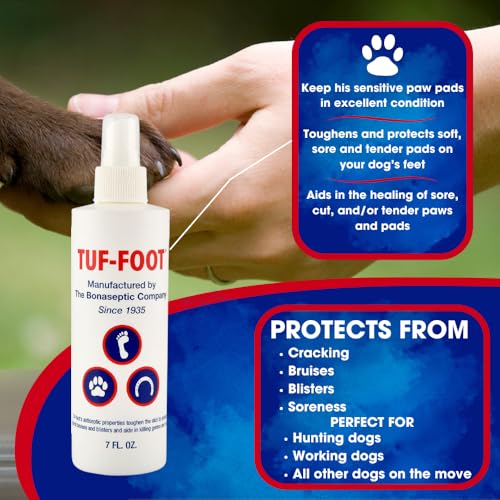 TUF-FOOT Dog Paw & Skin Protection Liquid – 7oz | Veterinarian Recommended | Heals & Protects Paws, Hooves & Skin | Lick-Safe Paw Protector for Dogs Against Hot Pavement, Ice & Salt