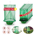 Reusable Ranch Fly Traps Outdoor Hanging Fly Cage-6 Pack | Fly Catcher with Bait Tray, Fly Catcher Killer Hunter Cage Control, Farm Horse Stable Fly Trap for Orchard Barn Garden - size: 6 pack