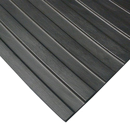 Rubber-Cal Wide-Rib Corrugated Rubber Floor Mat - 1/8 in. Th x 4ft x 8ft