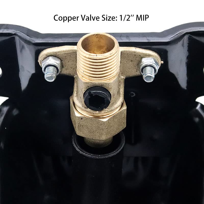Automatic Goat Sheep Waterer Bowl with Copper Touch Valve | Thickened Steel, No Spill Livestock Water Trough for Goat,Sheep,Pig , Farm Water Drinking Equipment - color: BLACK