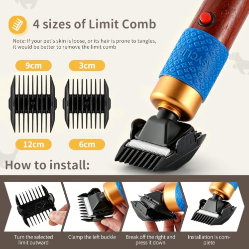 Dog Shears Clippers for Grooming Sheep Shears for Dogs With Thick Hair | 200W Pet Clipper Kit with Spare Blade, Low Noise&Vibration for Cat Sheep Dog 110-240V