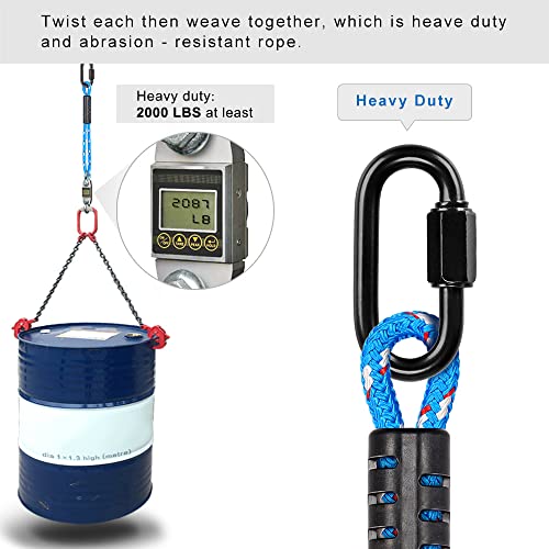 Poseidon Series Sewn Prusik Loops Ropes, Safety, 19", Diameter 2/5", 2 Pack, Blue - color: Blue