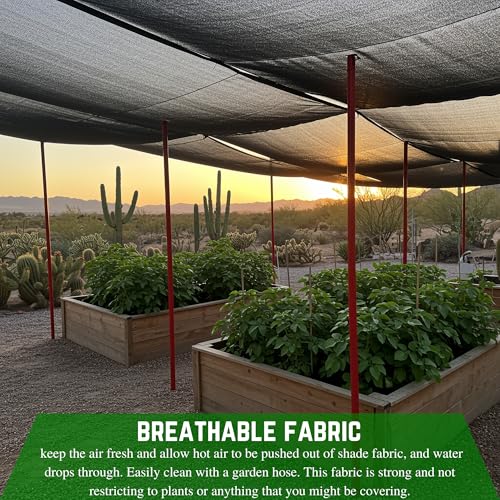 Shade Cloth - 70-80% Sunblock Net for Garden Patio,Shade Sails for Plants Greenhouse Outdoor Pergola Lawn Swimming Pool Sun Shade Cloths for Kennel Chicken Coop (6' x 20') - size: 6' x 20'