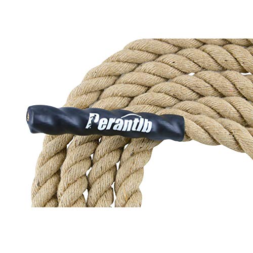 Perantlb Outdoor Climbing Rope for Fitness and Strength Training, Workout Gym Climbing Rope, 1.5'' in Diameter, Length Available: 8,10, 15, 20, 25, 30,40, 50 Feet… - size: 20 ft, style: Without Hook