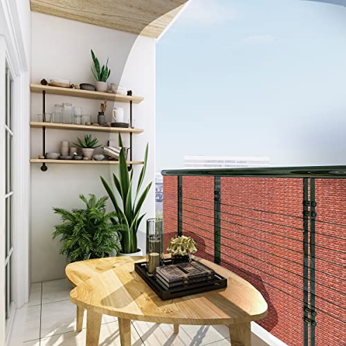 Coolaroo 70% UV Block Prvacy & Screening Fabric - Breathable Fence Cover for Patio, Balcony, Pool, and Play Area, Tear Resistant Windscreen, 6ftx15ft Roll, Terracotta - color: Terracotta, size: 6' x 15'