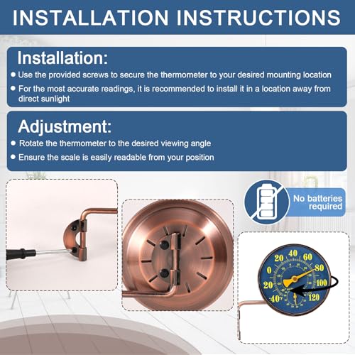 4 Inch Brass Outdoor Thermometer with Humidity Gauge, Analog Swivel Temperature Gauge Weatherproof Decorative Thermometer for Patio Window Greenhouse Garage Garden - color: green, style: Style 2