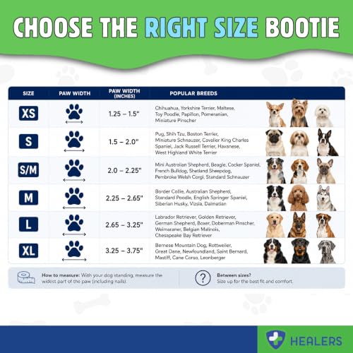Healers PetCare Medical Dog Boot, Single, No Gauze, Large | Single bootie, gauze sold separately, breathable knit, non-slip rubber sole, adjustable Velcro strap - size: Large
