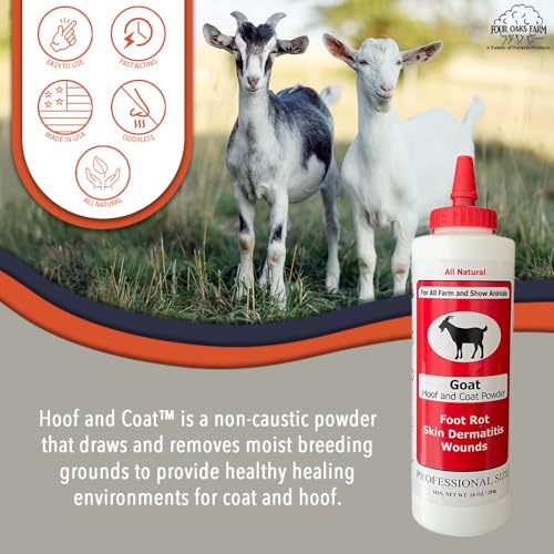Goat Hoof & Coat Powder - for Wound Care, Foot Rot, Skin Problems - All Natural, Non-Caustic, Easy to Use (10 oz) - size: 10 oz