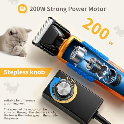 Dog Shears Clippers for Grooming Sheep Shears for Dogs With Thick Hair | 200W Pet Clipper Kit with Spare Blade, Low Noise&Vibration for Cat Sheep Dog 110-240V