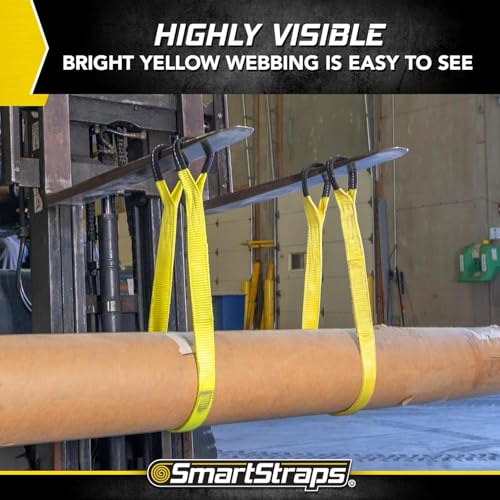 SmartStraps 2”x6’ Nylon Webbing Sling (1pk) – 6,400lb Vertical Lifting Capacity – Safely Lift Heavy Loads, Made with Strong Flexible Webbing, Small, Yellow - size: 6" 6400 lb - 1PK