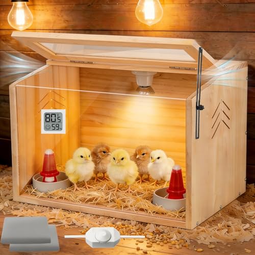 Chick Brooder Box,Brooder Box for Chicks,16" Lx12 Wx11 H, Ducks,Chicken Coop,Quail cage,2 Washable Liners,Adjustable Temperature Control.