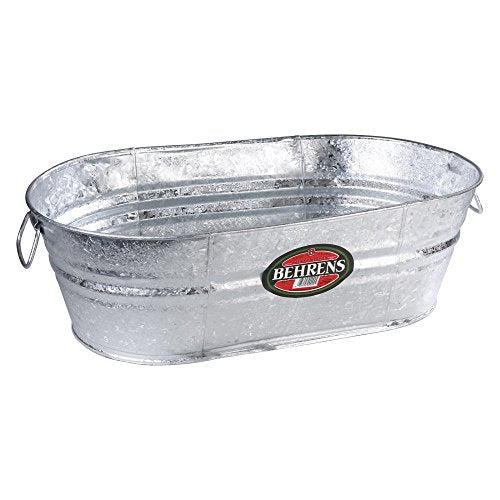 Behrens 000-OV Hot Dipped Galvanized Steel Oval PlanterTub, 2 Gallon, No Color - size: 2 gallon