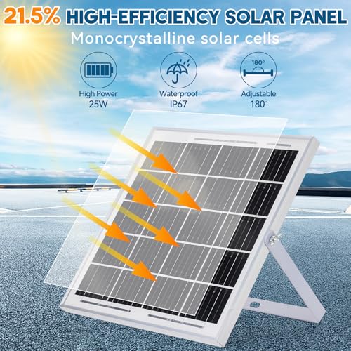 Solar Powered Exhaust Fan, 25W Solar Panel+8" High Speed Solar Powered Fans, Solar Exhaust Intake Fan Kit with Bracket, Anti-backflow Valve, Power Adapter, Vent Fan for Shed, Greenhouse, Attic - size: 8Inch