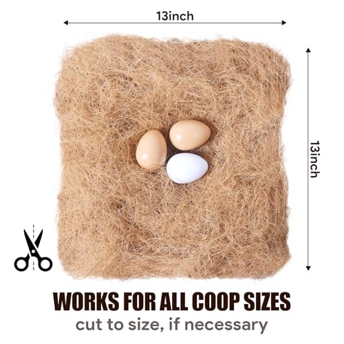 Laying Hen Nesting Pads, Premium Bedding for Chicken Nesting Box, Chicken Coop Accessories, 13x13, 12 Pieces (4 Pack)