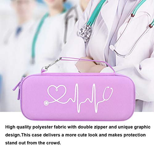 BOVKE Stethoscope Case for 3M Littmann Classic III Monitoring, Lightweight II S.E, Cardiology IV Diagnostic, MDF Acoustica Stethoscopes, Extra Room for Nurse Essentials and Medical Supplies, Purple - color: Purple