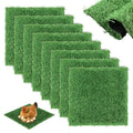 8 Pack Chicken Nesting Pads 12''x12'', Washable Chicken Coop Laying Mats, Reusable Artificial Grass Box Liners for Hen Coop Egg Duck Chicks Goose, Pets Indoor Outdoor Green ﻿