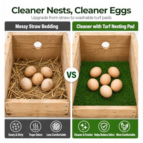 Chicken Nesting Pads, 12x12 Washable Artificial Grass Mat for Chicken Coop, Reusable Pet Garden Turf with Rubber Backing (6PCS) - color: 6PCS
