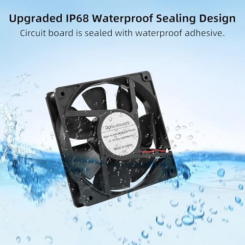 120mm IP68 Waterproof Dual Ball 3500RPM Fan with Stepless Speed Controller | 4.72inch Superior Waterproof Sealed Industrial Ventilation & Exhaust Fan for Chicken Coops, Greenhouses and RV Refrigerators - size: 120x25mm