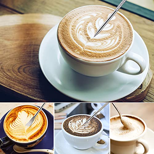 Milk Frothing Pitchers-12oz/350ML Stainless Steel Steaming Pitchers, Scale Coffee/Milk/Cappuccino/Latte Art Barista Steam Pitchers, Milk Jug Cup with Decorating Pen-Silver - color: Silver