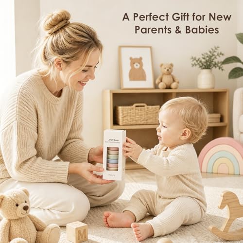 Silicone Baby Food Containers 6 Pack 4oz Baby Food Storage Set, Airtight Leak Proof Baby Feeding Cups, Freezer & Microwave Safe, Stackable Baby Snack Containers, Baby Shower Gift Andy Bear