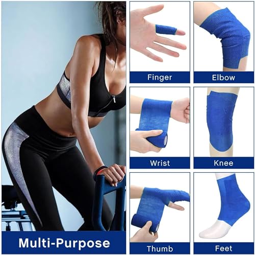 40 Pack Self Adhesive Bandage Wrap,4" X 5 Yards Elastic Cohesive Bandage | Breathable Athletic Tape Vet Wrap Stretch Adhesive Tape for Wrist Ankle Swelling Sprains(Multicolored)