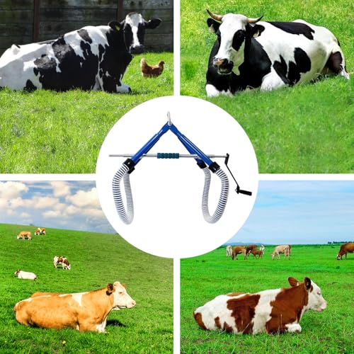 Cow Hip Lift 4410LB,Heavy-Duty Galvanized Steel Stand Assist Device with Non-Slip Rubber Clamp,OB Calving & Birthing Aid for Postpartum Recovery,Dystocia & Lame Cow (0-35.4" Adjustable)