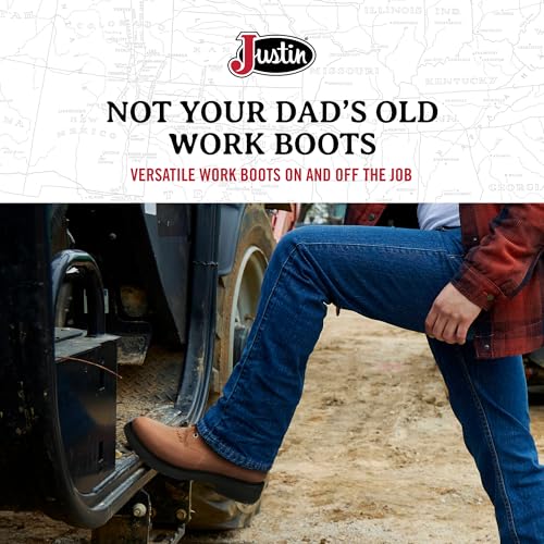Justin Livestock 8" Waterproof Work Boots for Men - size: 9.5