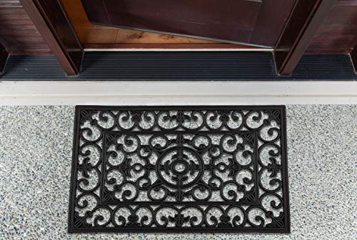 DII Rubber Doormats Collection All Weather, 18x30, Natural Wrought Iron - color: Natural Wrought Iron, size: 1'6" x 2'6" (Rectangular)