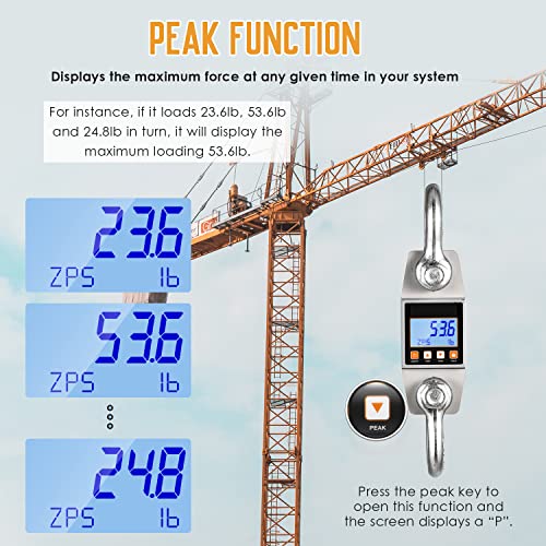 Digital Crane Scale 6600lb Hanging Scale Heavy Duty Industrial Hanging Weight Scale (6600lb/3000kg) - size: 3T