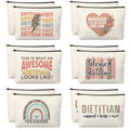 Kacctyen 12 Pcs Dietitian Gift for Women Nutritionist Makeup Bag Registered Dietitian Cosmetic Bag for Registered Dietitians Thank You Gift - style: Nutritionist