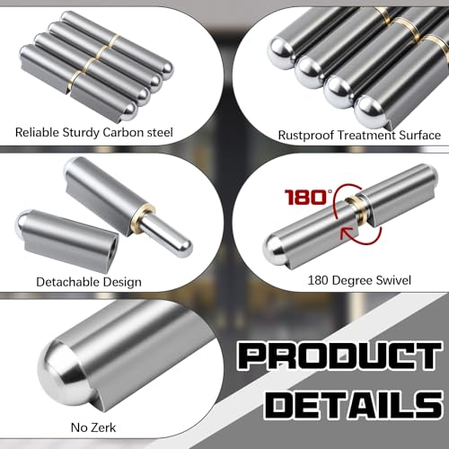 Zonon 5 Pcs 5 Inch BBQ Smoker Bullet Weld on Bullet Hinge Carbon Steel Weldable Barrel Hinges Heavy Duty for Swing Door Trailer Ramp, No Zerk - color: No Zerk, size: 5 Inch