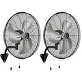 Tehanld 2PC Industrial Wall Fan 26 Inch - 4700 CFM High Velocity Airflow, Heavy Duty Metal Wall Mounted Fan with Dual Pull Chains & 90° Oscillation, 3-Speed Commercial Fan for Warehouse & Barn - size: 26 INCH - 2PC