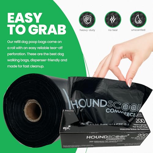 2000 Ct Pet Waste Bags on Roll for Poop Station Dispensers | 10x200 Pet Waste Bags on Roll in box, Commercial-grade, Leakproof, Poop Station Refills for Parks, HOAs Residential Stations