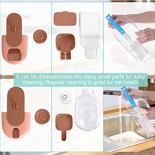Rabbit Feeder, Bunny Water Bottle Dispenser, Pet Ferret Cage Food Bowl - color: Brown
