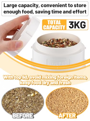 MEWTOGO Automatic Chicken Feeder No Waste | Large Capacity Heavy Duty PVC Pipe Hanging Chicken Feeder, Poultry Gravity Feed Port for Chicken Long Feeding - color: White-1 set