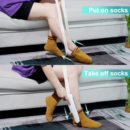 Sock Aid, Sock Helpers to Put on Your Socks for Seniors, Disabled, Pregnancy, Assist Device for Elderly, Tool Aide Puller Easy on and Off with No Bending(Mint Green) - color: Mint Green
