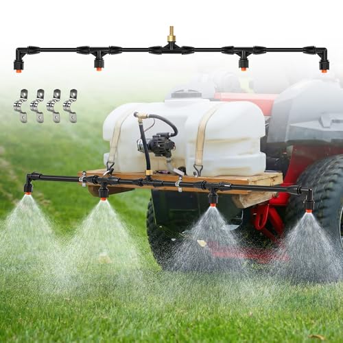 Boom Sprayer Wand ATV Sprayers Kit with 3/8 Inch Brass Barb Fittings | Wide Coverage Sprayer Attachment for UTV Tractor Tow Behind Sprayers Agricultural Lawn Spray System
