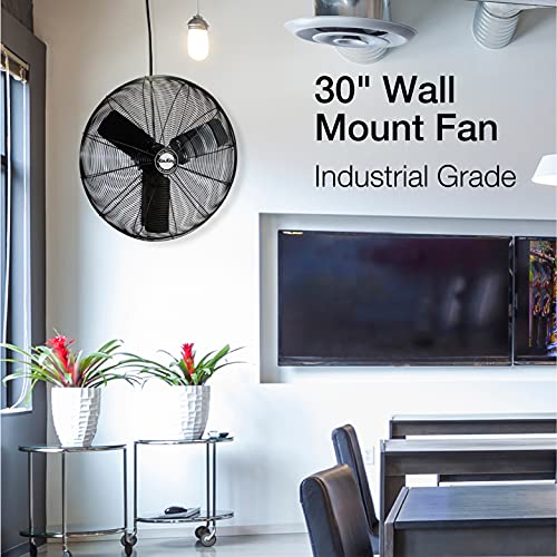 Air King 9030 30-Inch 1/4-Horsepower Industrial Grade Wall Mount Fan with 7,400-CFM, Black Finish - style: 30" Mount Fan