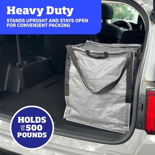 DURASACK 22-Gallon Zipper Top Heavy Duty Storage Tote Bags, Single, Gray | Rugged Woven Polypropylene Moving Bag, Reusable Self-Standing Design, Holds up to 500 Pounds - color: Gray, size: Medium
