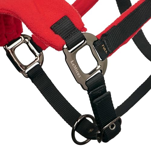 LeMieux Vogue Fleece Headcollar - Halter & Leadrope - Extra Padding, Adjustable at Curb and Poll Strap - color: Chilli, size: Pony