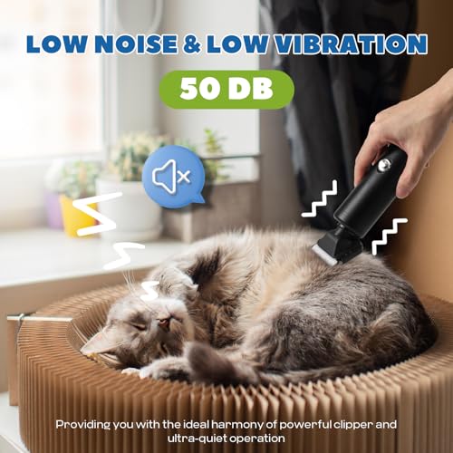 300W Pet Grooming Clippers with 2000-6600rpm Stepless Speed Control | Heavy-Duty Commercial Grade with 13ft Power Cord, Low Noise< 50db, with Extra Blade & 2 Limit Combs of 4 Sizes