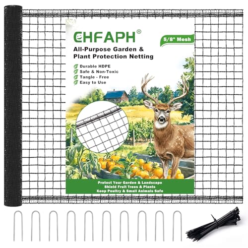 Deer Fence for Garden 7ft x 50ft, Plastic Mesh Deer Fence Netting with Pre-Strung Reinforced Edge, Reusable Temporary Fence, Ideal for Animal Barrier & Garden Fencing for Plants & Fruit Trees - size: 7ft X 50ft