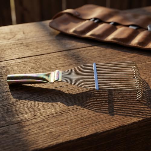 HEMOTON 2pcs Horse Deshedding Brush Ergonomic Grooming Tool with Wire Bristles Curved Rake for Comfortable Shedding Removal From Equine Cattle Coats | Steel Wire Build, Ergonomic Handle, Easy to Clean with Water, 2 Pack Set